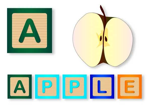 A ist für Apfel — Stockvektor