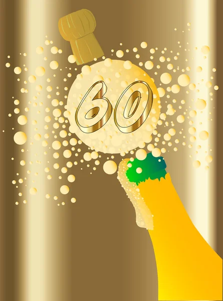 60 Champagne Celebration — Stock Vector