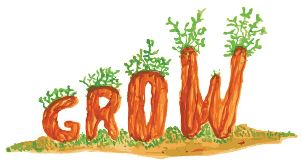 Grow word art illustration — Stock Photo, Image