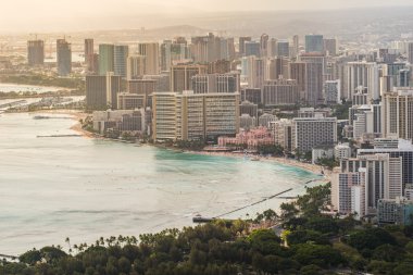 Şehir merkezindeki Honolulu Hawaii