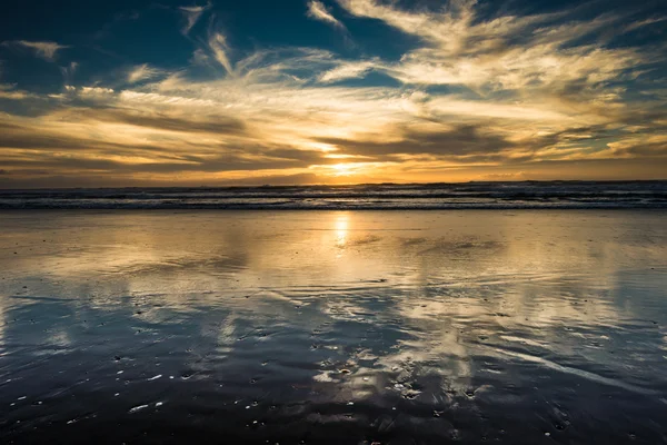 Havsstrand solnedgång — Stockfoto