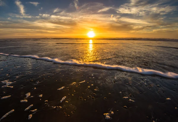 Havsstrand solnedgång — Stockfoto