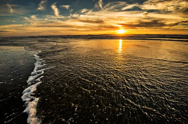 Havsstrand solnedgång — Stockfoto