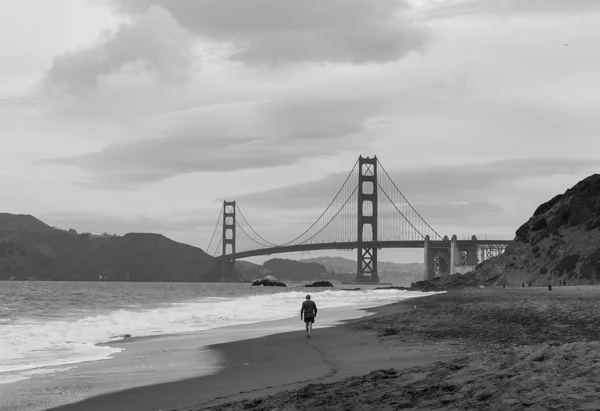 Golden Gate-bron svart och vitt — Stockfoto