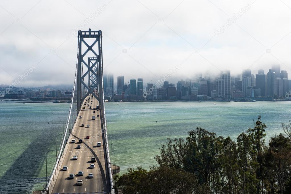 Downtown San Francisco with fog