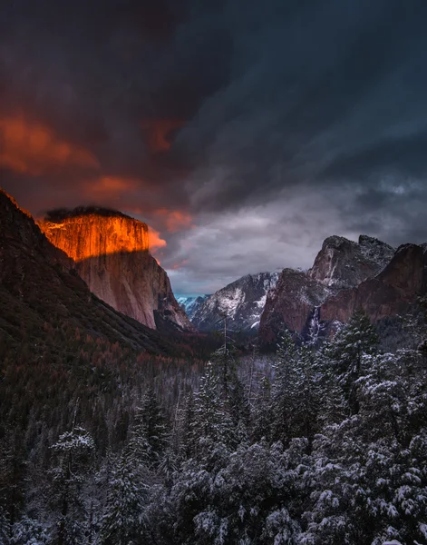 Alagút nézet figyelmen kívül hagyja, Yosemite Nemzeti Park — Stock Fotó
