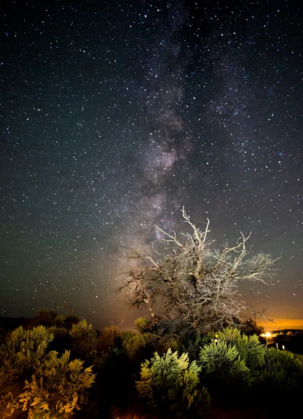 Milky Way in the dark night — Stock Photo, Image
