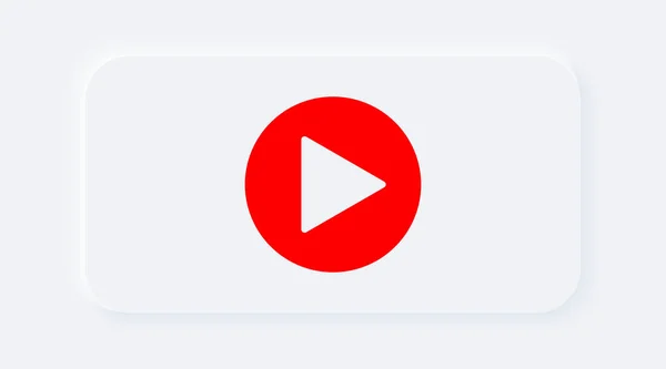 Red Stream Play Ikone Strahlend Weiße Gradienten Taste Internet Symbolübertragung — Stockvektor