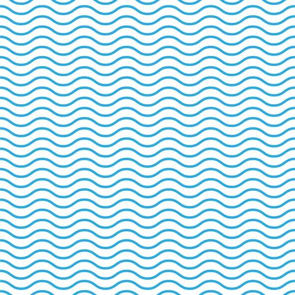 Niebieska Fala Liniowa Bezszwowy Wzór Wody Wektorowe Tło Morskie Powtórz — Wektor stockowy