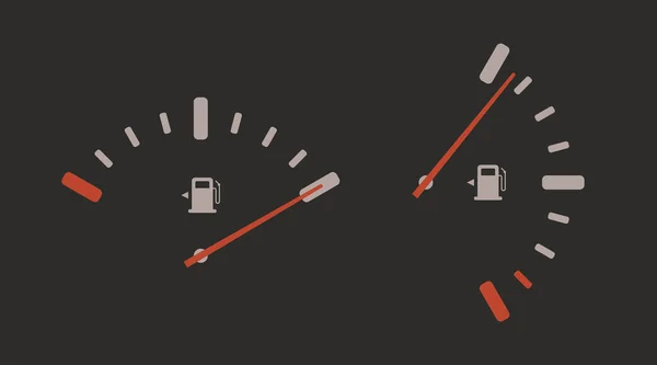 Brandstofmeter Indicator Vector Pictogram Het Symbool Van Het Benzinestation Volle — Stockvector