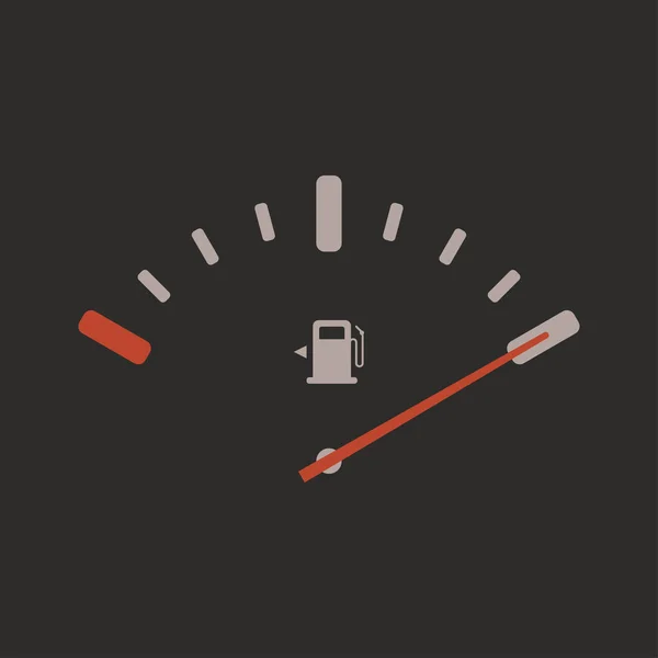 Üzemanyag Mérő Jelző Ikon Benzinkút Szimbóluma Teljes Benzinszint Manometr Jel — Stock Vector