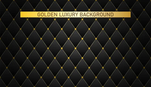 Gouden Luxe Achtergrond Zwart Mat Lederen Textuur Patroon Achtergrondbekleding Rijke — Stockvector