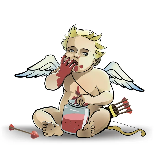 Cupid zoete tand — Stockvector