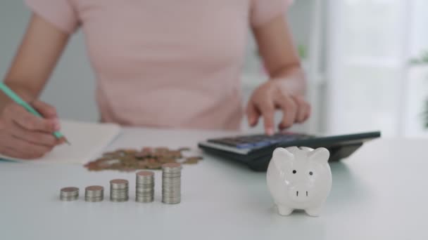 Économisez Mettre Pièce Dans Une Tirelire Pour Économiser Patrimoine Finance — Video