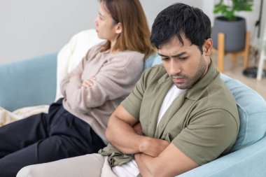 Divorce and quarrels. couples are desperate and disappointed after marriage. Husband and wife are sad, upset and frustrated after quarrels. distrust, love problems, betrayals. family problem.