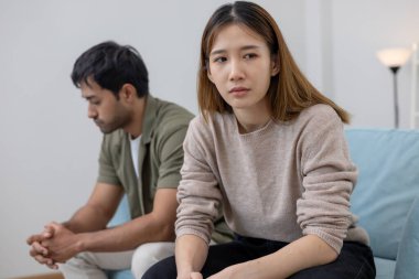 Divorce and quarrels. couples are desperate and disappointed after marriage. Husband and wife are sad, upset and frustrated after quarrels. distrust, love problems, betrayals. family problem