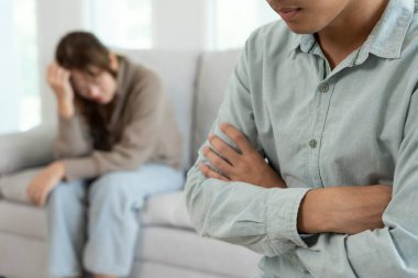 Divorce and quarrels. couples are desperate and disappointed after marriage. Husband and wife are sad, upset and frustrated after quarrels. distrust, love problems, betrayals. family problem.