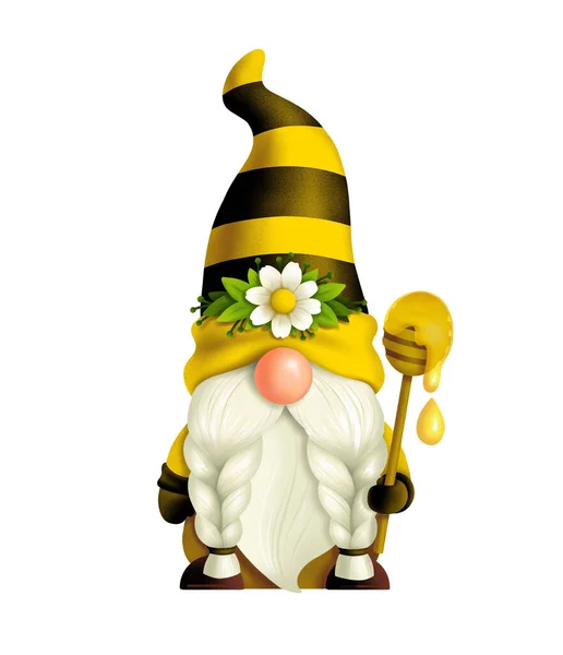 Gnome meisje met een zeis — Stockfoto