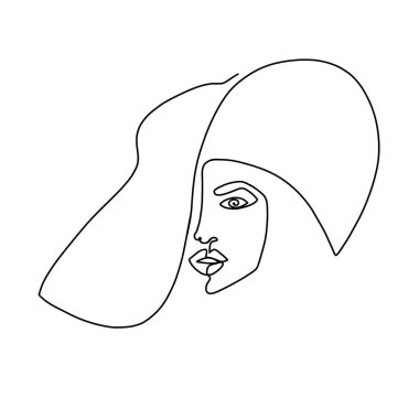 Kadın yüz çizgisi sanatı