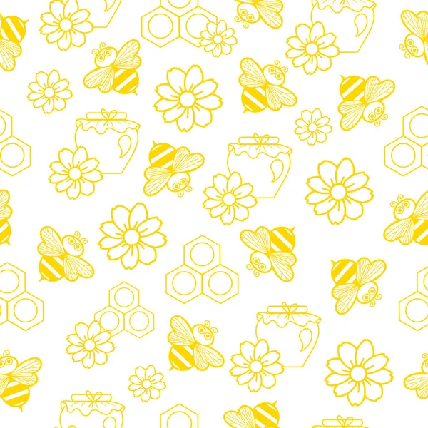 Patrón abejas miel — Foto de Stock