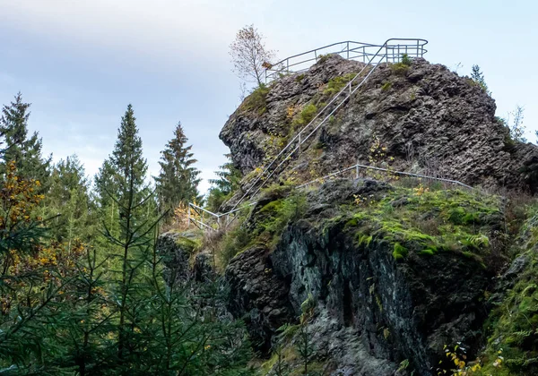 Zicht Schneckenstein Saksen — Stockfoto