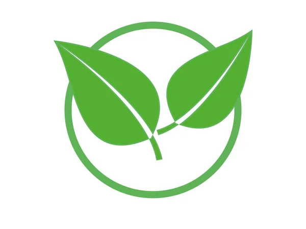 Green Leaves Organic Logo Background — Stock Photo, Image