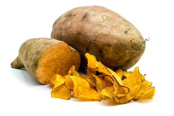 Batatas Fritas Isoladas Sobre Fundo Branco — Fotografia de Stock