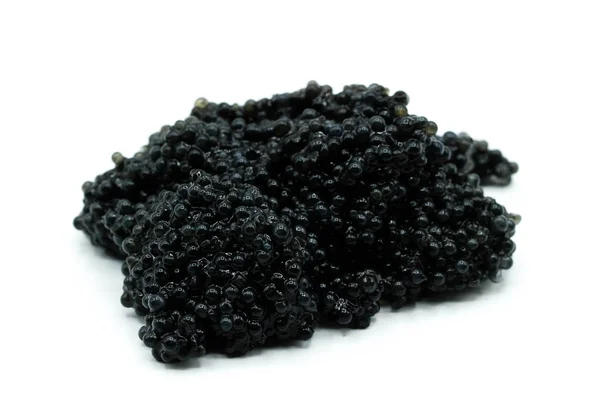 Caviar Preto Isolado Sobre Fundo Branco — Fotografia de Stock