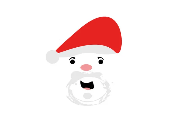 Babbo Natale Vettore Faccia Sfondo Bianco — Foto Stock