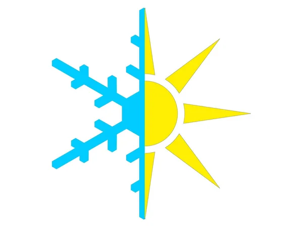 Snow Sun Vector Characters Isolated White Background — Stock Photo, Image