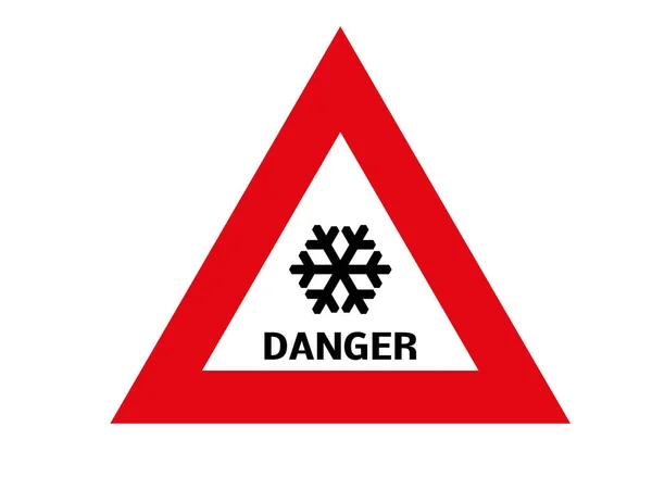 Caution Danger Winter Warning Sign Isolated — Stock Photo, Image