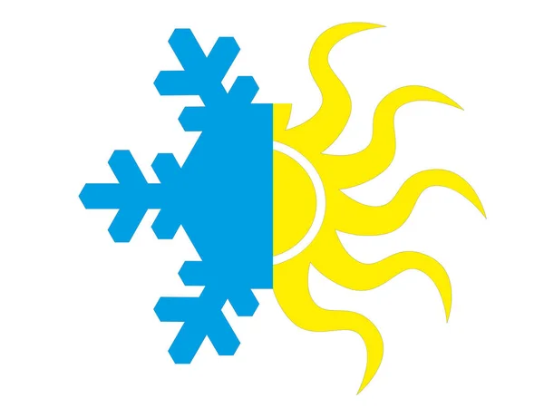 雪と太陽のベクトル文字が分離 — ストック写真