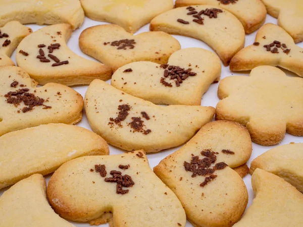 Many Christmas Cookies Biscuits Isolated — Stock Photo, Image