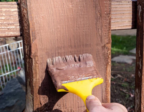 Schilderen Van Een Hek Tuin — Stockfoto