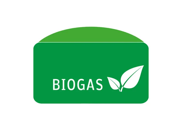 Biogás Vector Vegetal Con Hojas Sobre Fondo Blanco — Foto de Stock