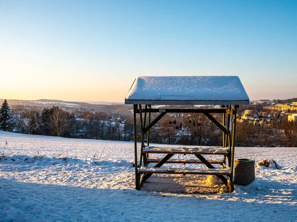 Winters Uitzicht Vogtland Saksen Duitsland — Stockfoto
