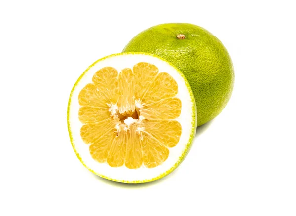 Oroblanco Citrus Maxima Isolado Sobre Fundo Branco — Fotografia de Stock