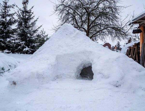 Sneeuwgrot Tuin Een Winterlandschap — Stockfoto