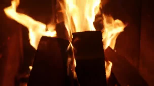 Die Flammen Einer Kaminvorlage Hintergrundvideo — Stockvideo