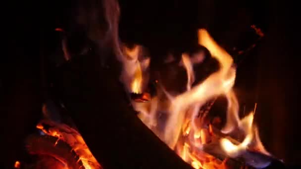 Flammor Eldstad Mall Bakgrund Video — Stockvideo