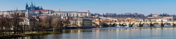 Praga Castelo Panorama Inverno — Fotografia de Stock