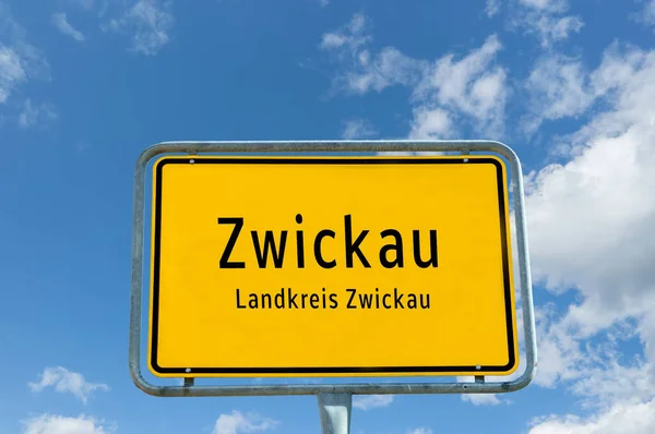 Assinatura Entrada Para Zwickau Saxônia — Fotografia de Stock