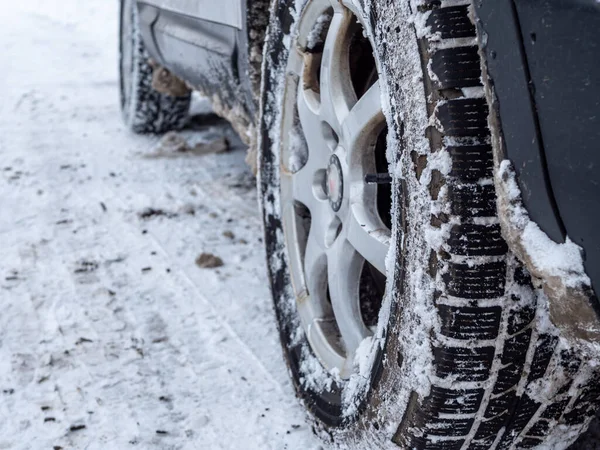 Winter Tires Tread Snow — Stock Photo, Image