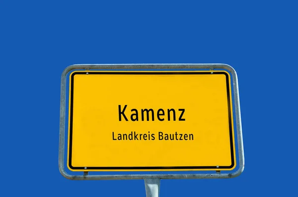 Entrance Sign Kamenz Saxony Germany — Stock Photo, Image