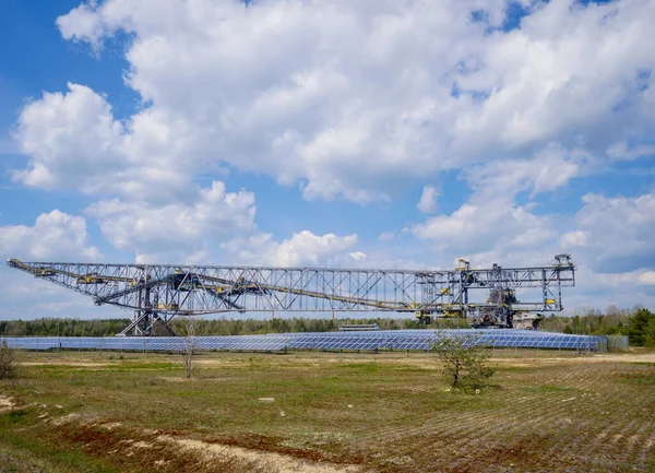 Opencast Lignite Conveyor Bridge Lusatia Saxony — Stock Photo, Image