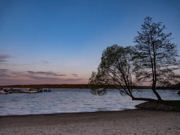 Müritzsee Abend Der Mecklenburgischen Seenplatte — Stockfoto