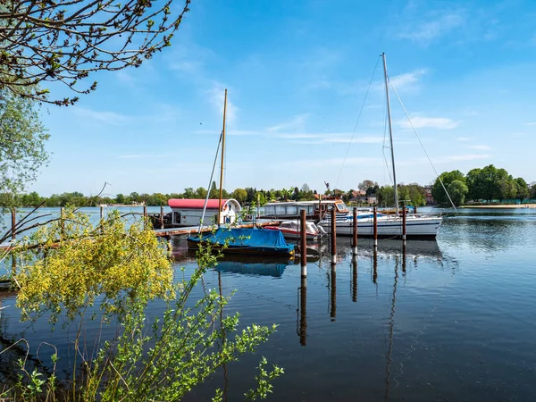 Porto Com Barcos Werder Havel — Fotografia de Stock