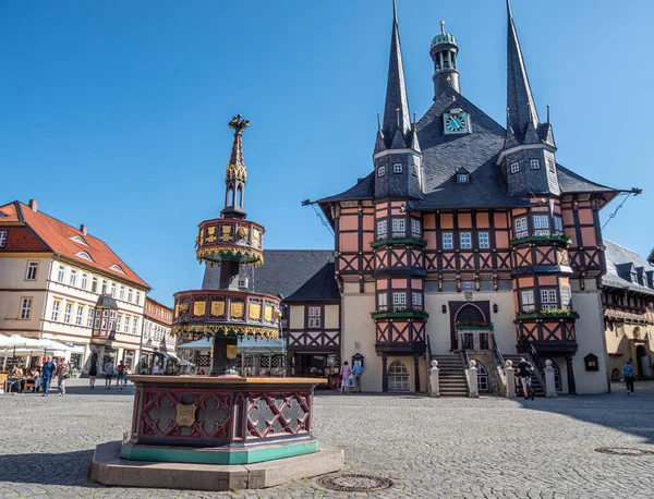 Δημαρχείο Στο Wernigerode Στα Βουνά Harz — Φωτογραφία Αρχείου