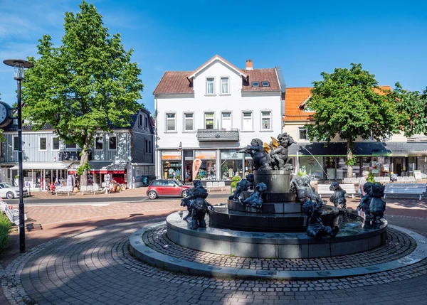 Praça Mercado Bad Harzburg Com Fonte — Fotografia de Stock