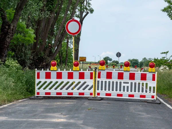 Carretera Está Bloqueada Por Sitio Construcción — Foto de Stock